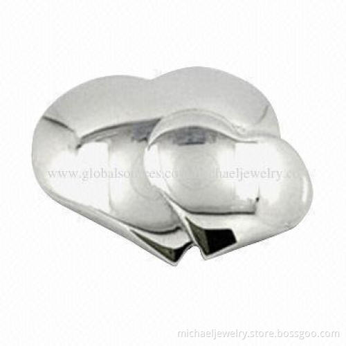 Stainless steel badges with two-heart shape